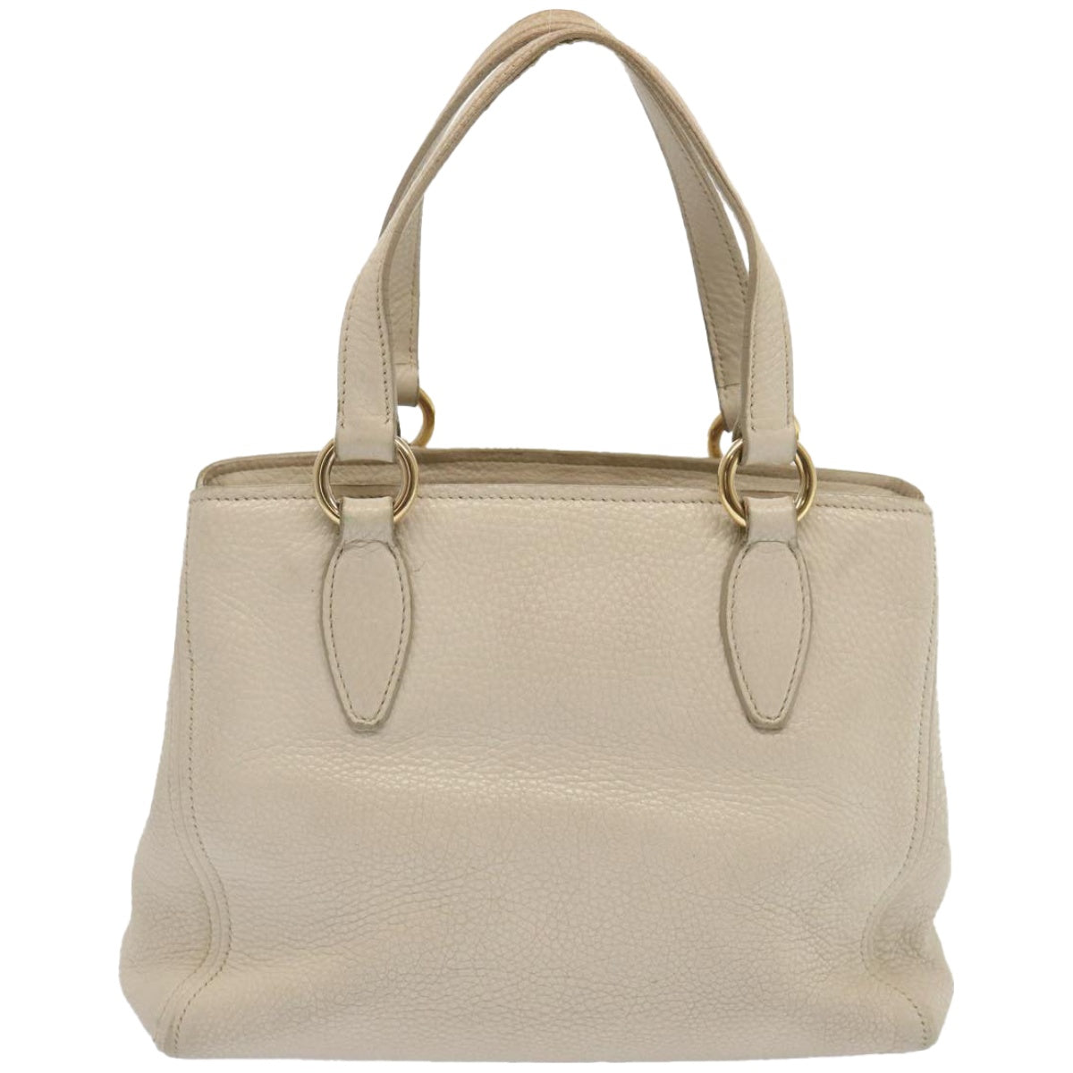 Miu Miu Hand Bag Leather White Auth yk10907 - 0