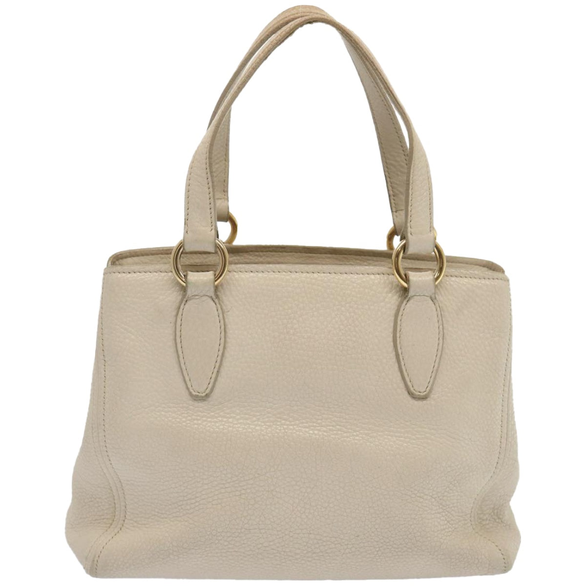 Miu Miu Hand Bag Leather White Auth yk10907