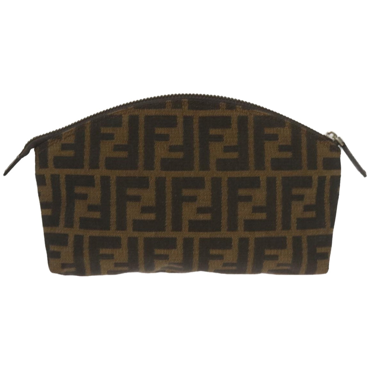 FENDI Zucca Canvas Pouch Brown Black Auth yk10915 - 0