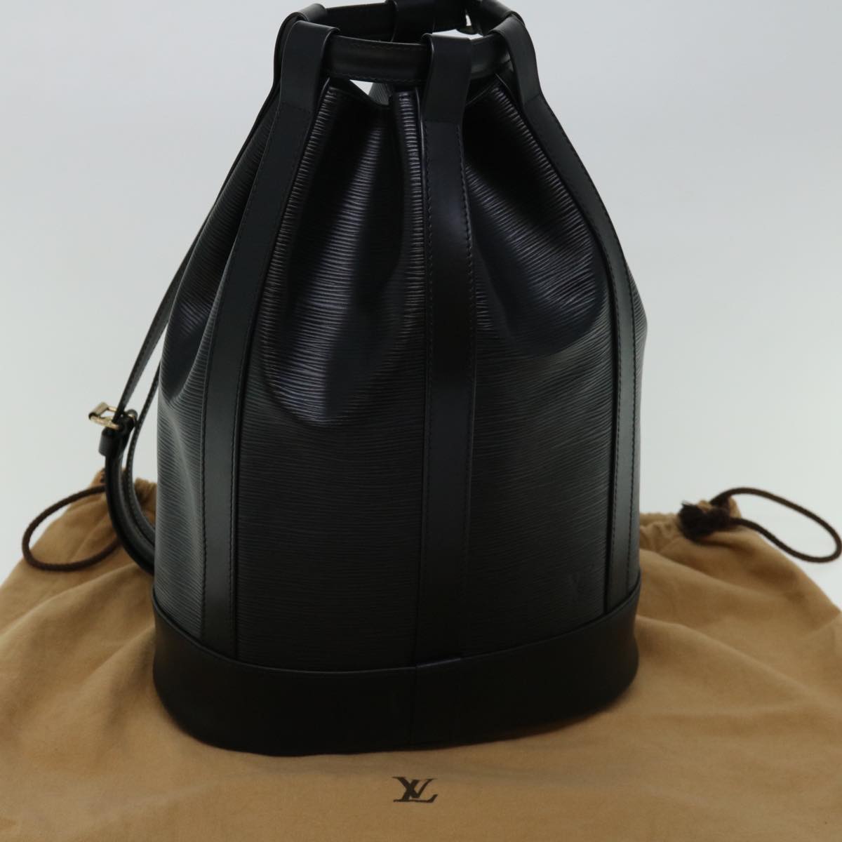 LOUIS VUITTON Epi Randonnee PM Shoulder Bag Black M52352 LV Auth yk10919