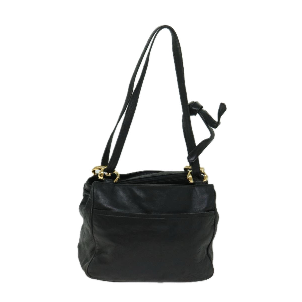 LOEWE Anagram Shoulder Bag Leather Black Auth yk10932
