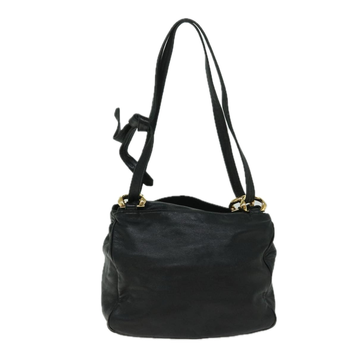 LOEWE Anagram Shoulder Bag Leather Black Auth yk10932 - 0