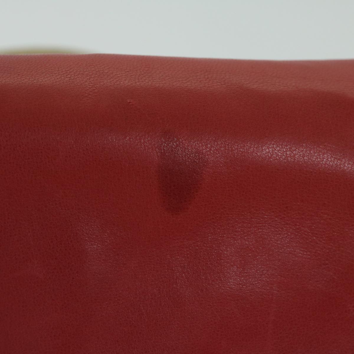 CHANEL COCO Mark Ribbon Chain Shoulder Bag Lamb Skin Red CC Auth yk10943