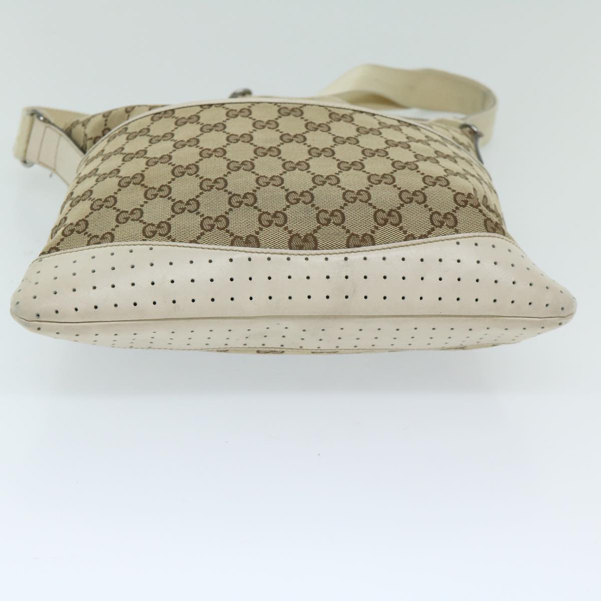 GUCCI GG Canvas Shoulder Bag Beige 145857 Auth yk10945