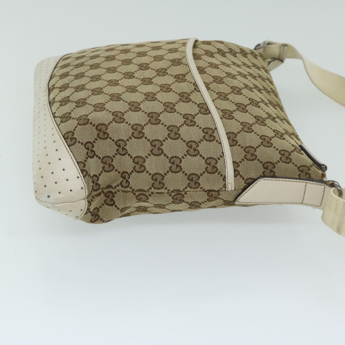 GUCCI GG Canvas Shoulder Bag Beige 145857 Auth yk10945