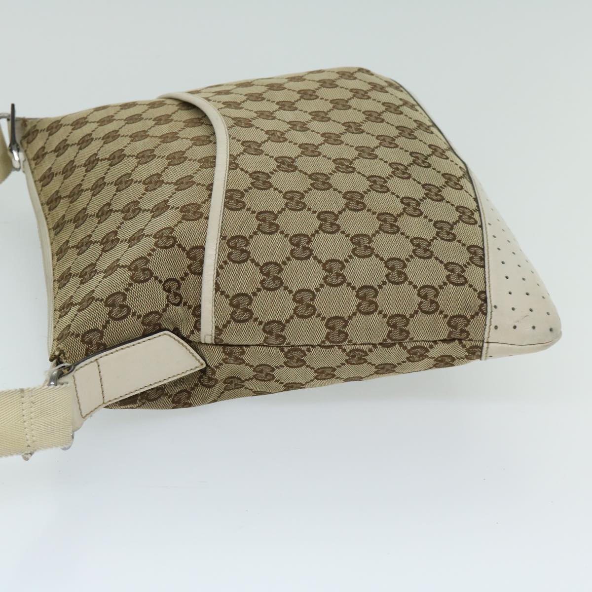 GUCCI GG Canvas Shoulder Bag Beige 145857 Auth yk10945