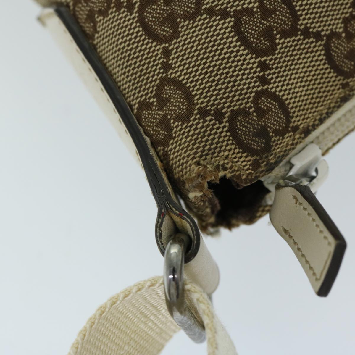 GUCCI GG Canvas Shoulder Bag Beige 145857 Auth yk10945