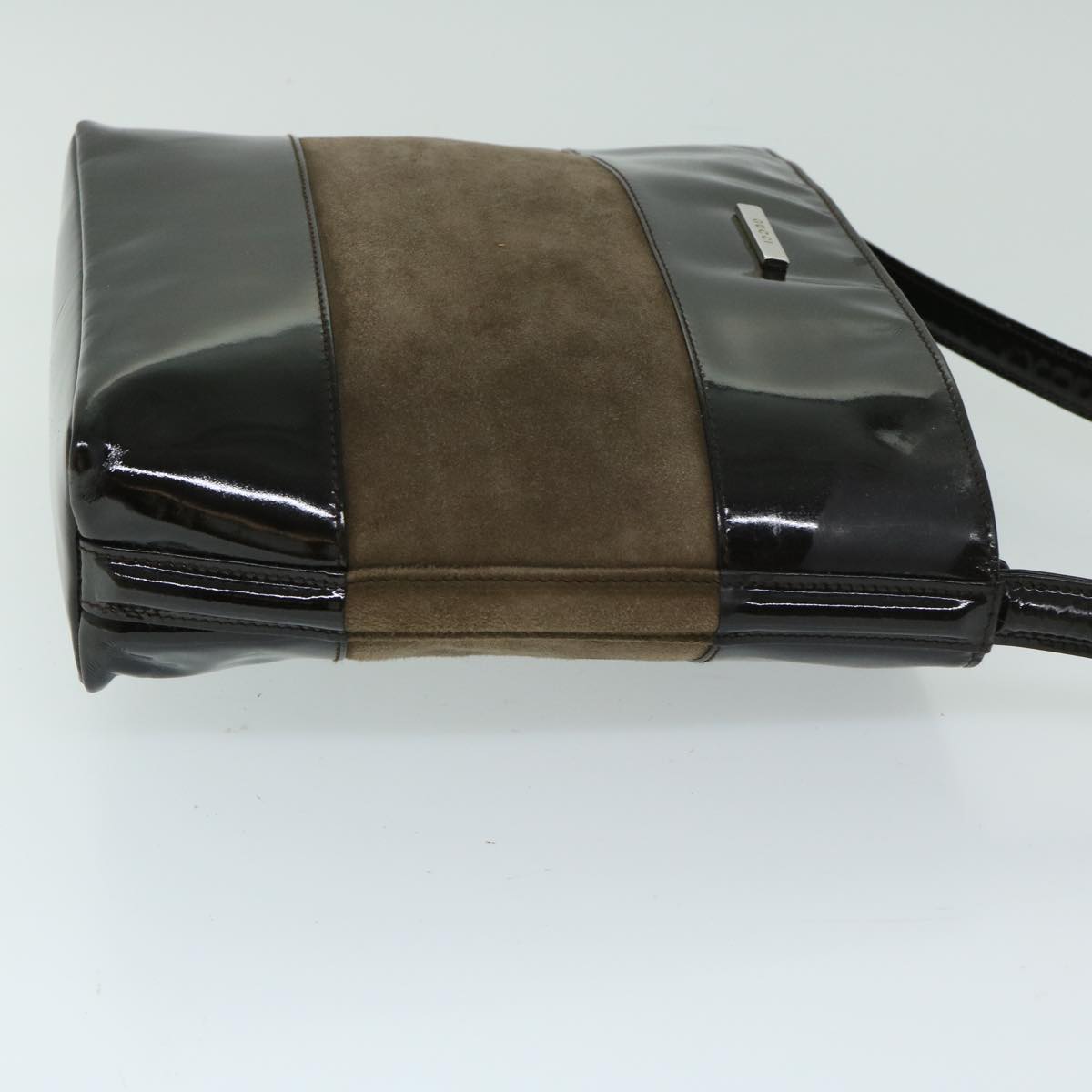 GUCCI Shoulder Bag Patent leather Brown Auth yk10956