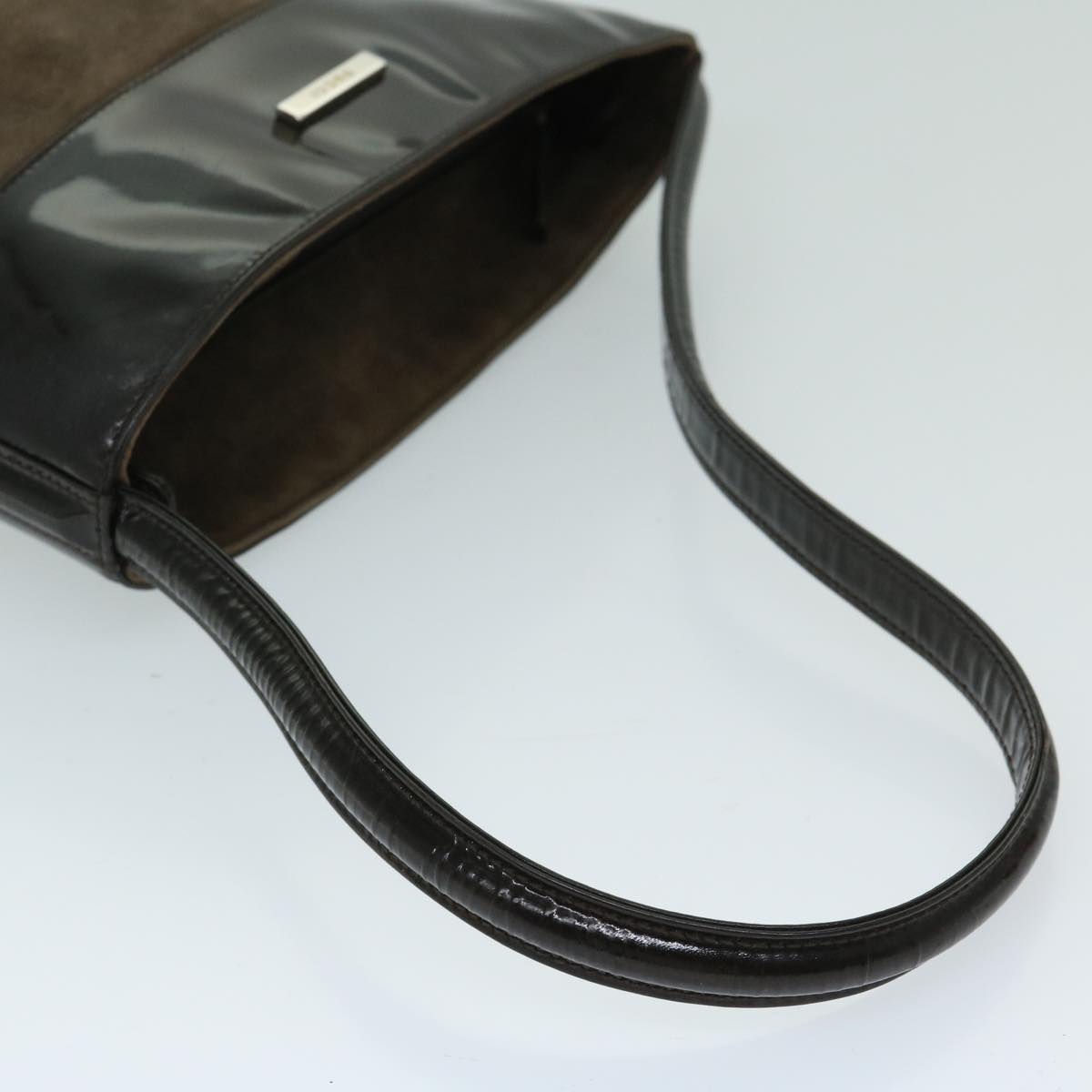 GUCCI Shoulder Bag Patent leather Brown Auth yk10956