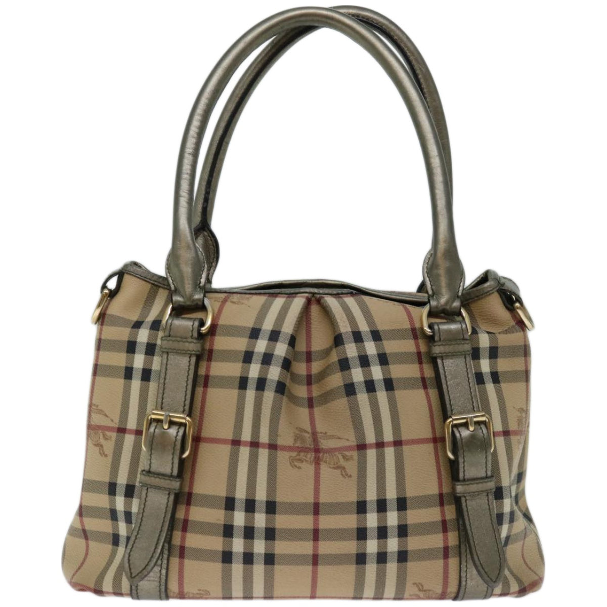 BURBERRY Nova Check Shoulder Bag PVC Leather Beige Auth yk10985 - 0