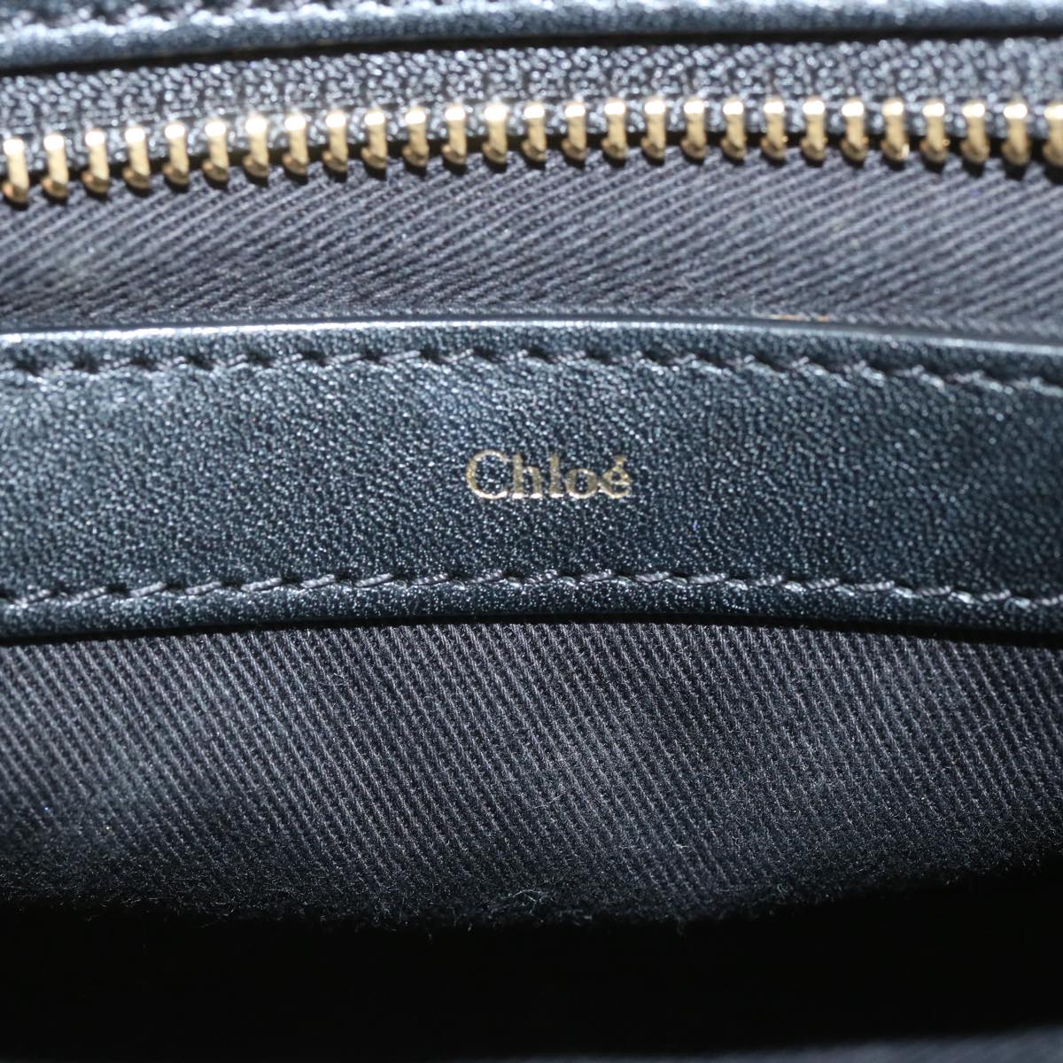 Chloe Hand Bag Leather 2way Gray Auth yk11009