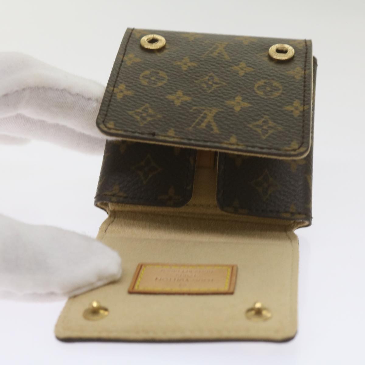 LOUIS VUITTON Monogram Jewelry Case Jewelry Box LV Auth yk11022