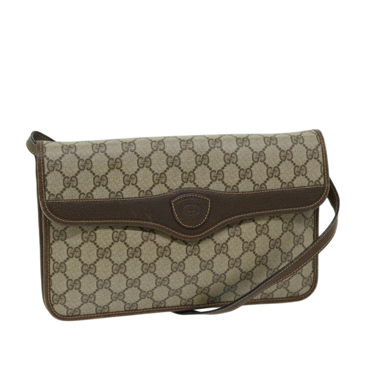 GUCCI GG Supreme Shoulder Bag PVC Beige 004 904 0671 Auth yk11028