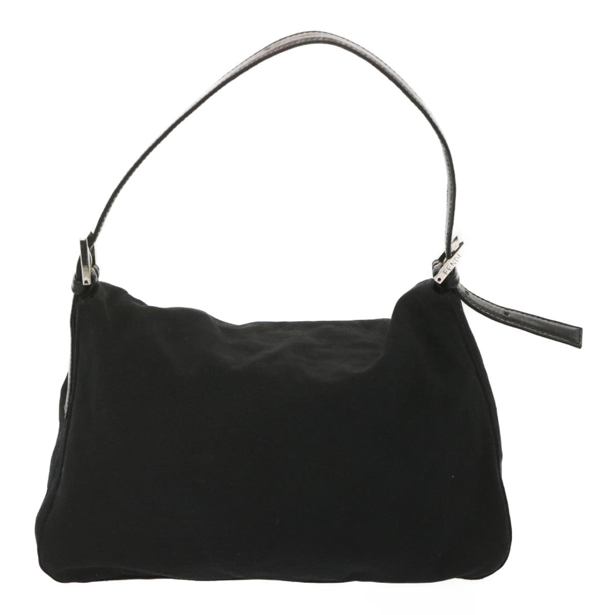 FENDI Mamma Baguette Shoulder Bag Nylon Black Auth yk11053 - 0