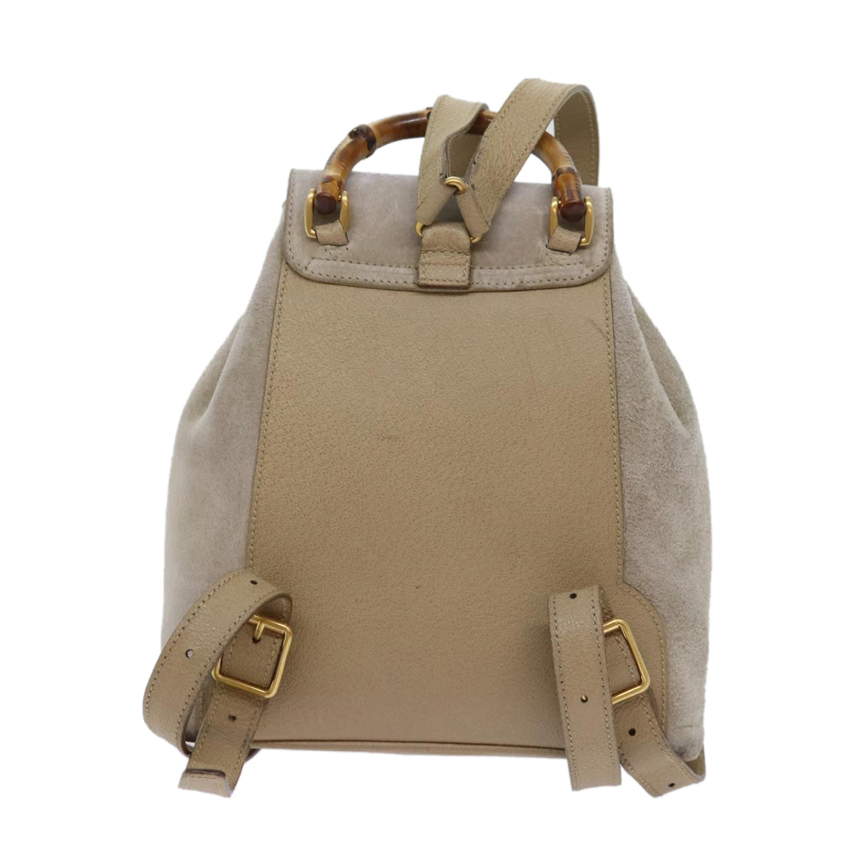 GUCCI Bamboo Backpack Suede Beige 003 3444 0030 Auth yk11065 - 0