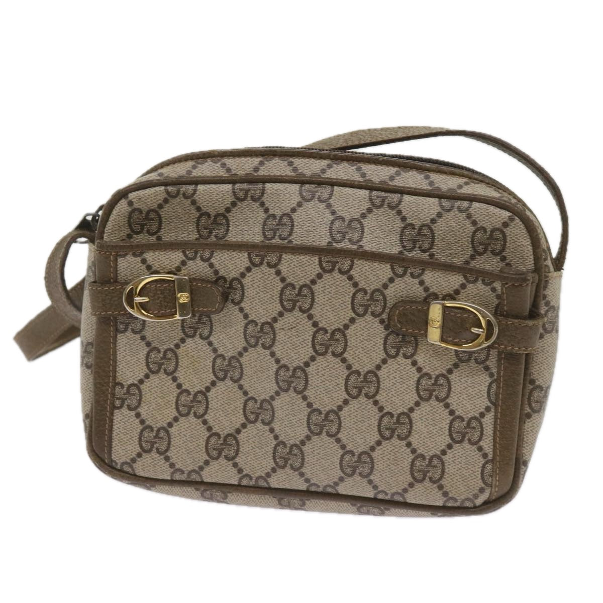 GUCCI GG Supreme Shoulder Bag PVC Beige Auth yk11067 - 0