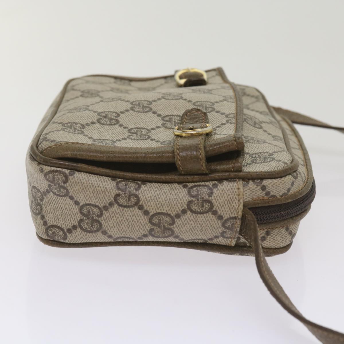 GUCCI GG Supreme Shoulder Bag PVC Beige Auth yk11067