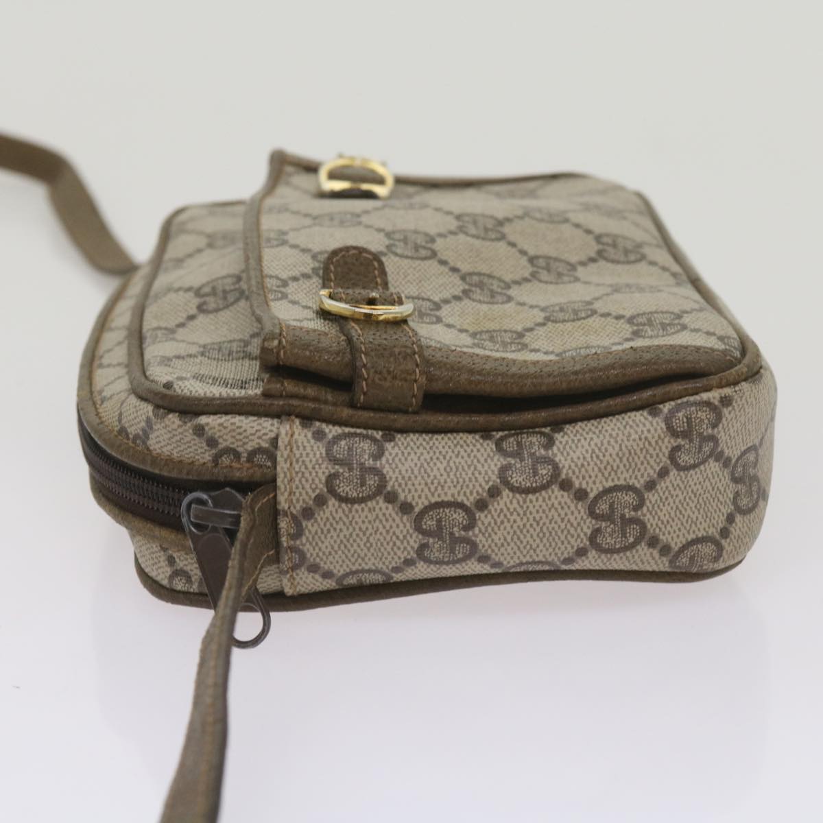 GUCCI GG Supreme Shoulder Bag PVC Beige Auth yk11067