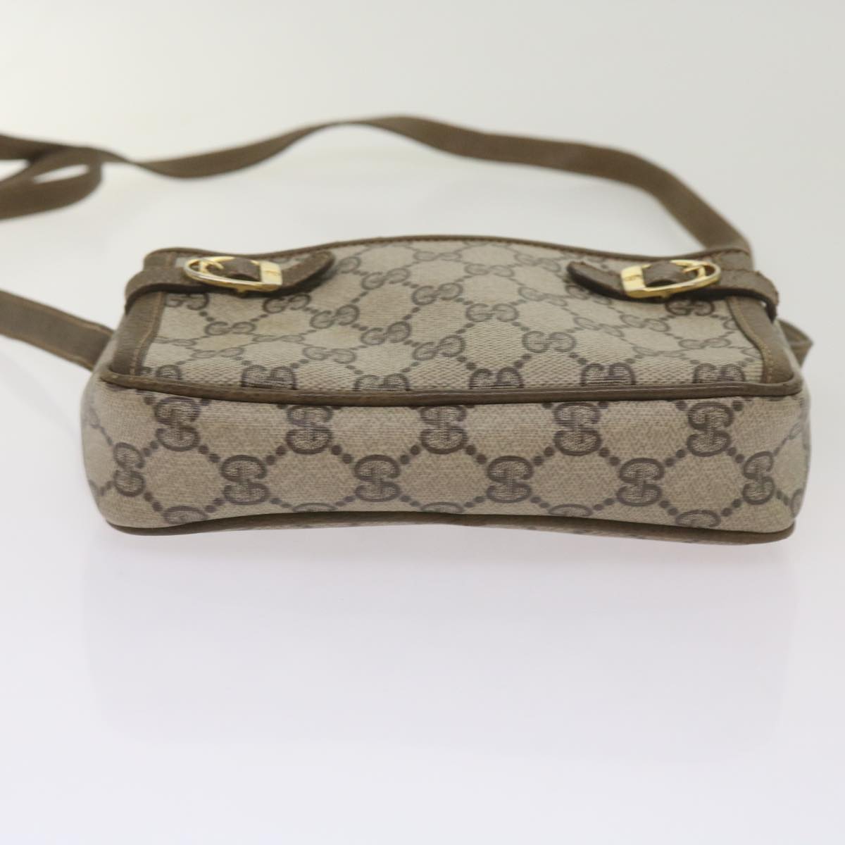 GUCCI GG Supreme Shoulder Bag PVC Beige Auth yk11067