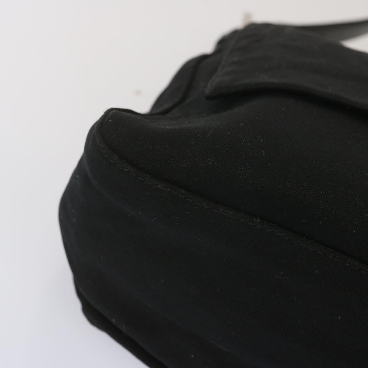 FENDI Mamma Baguette Shoulder Bag Nylon Black Auth yk11070