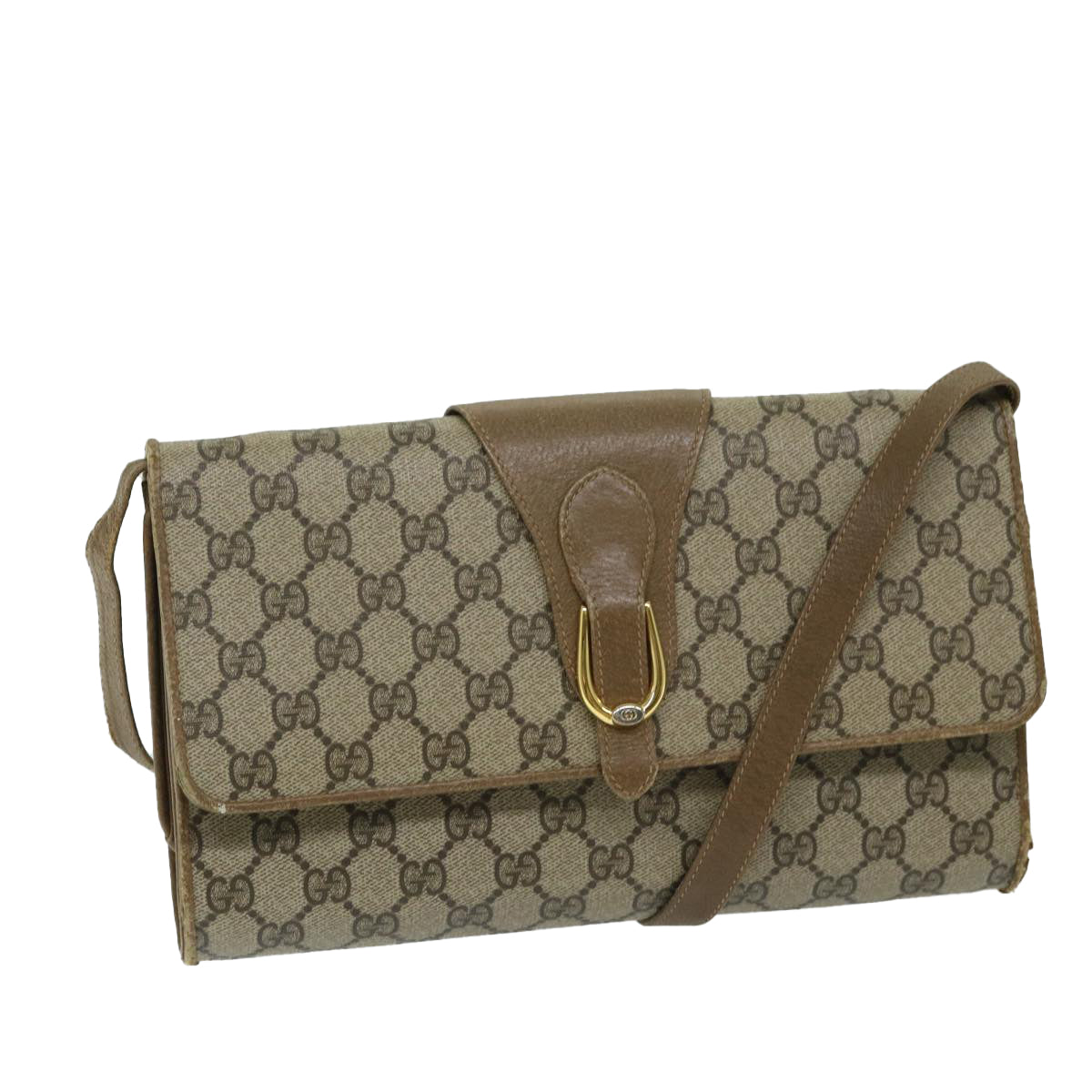 GUCCI GG Supreme Shoulder Bag PVC Beige 904 02 050 Auth yk11071