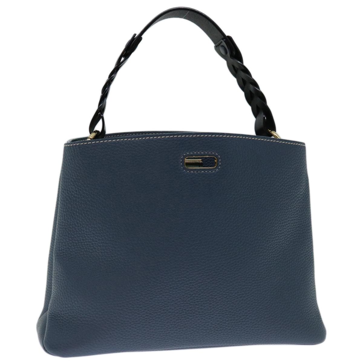 BALLY Hand Bag Leather 2way Blue Auth yk11079