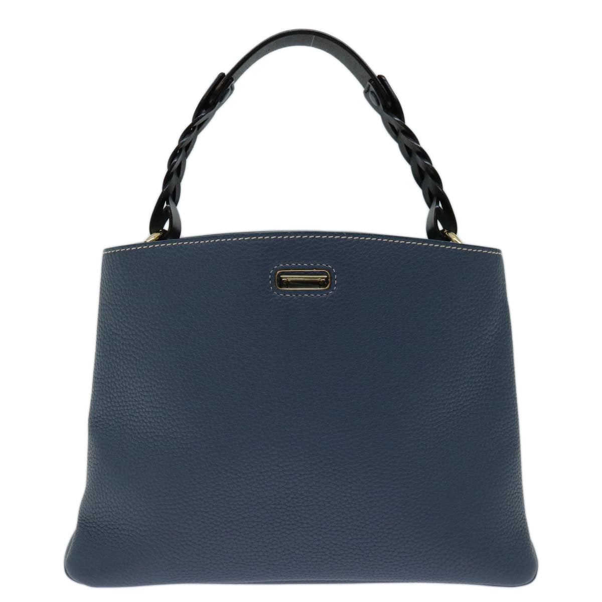 BALLY Hand Bag Leather 2way Blue Auth yk11079