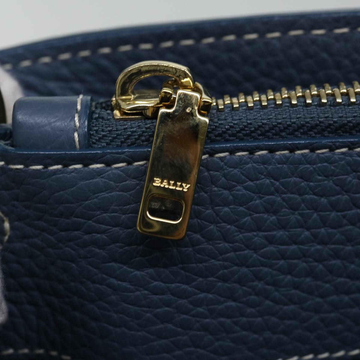 BALLY Hand Bag Leather 2way Blue Auth yk11079