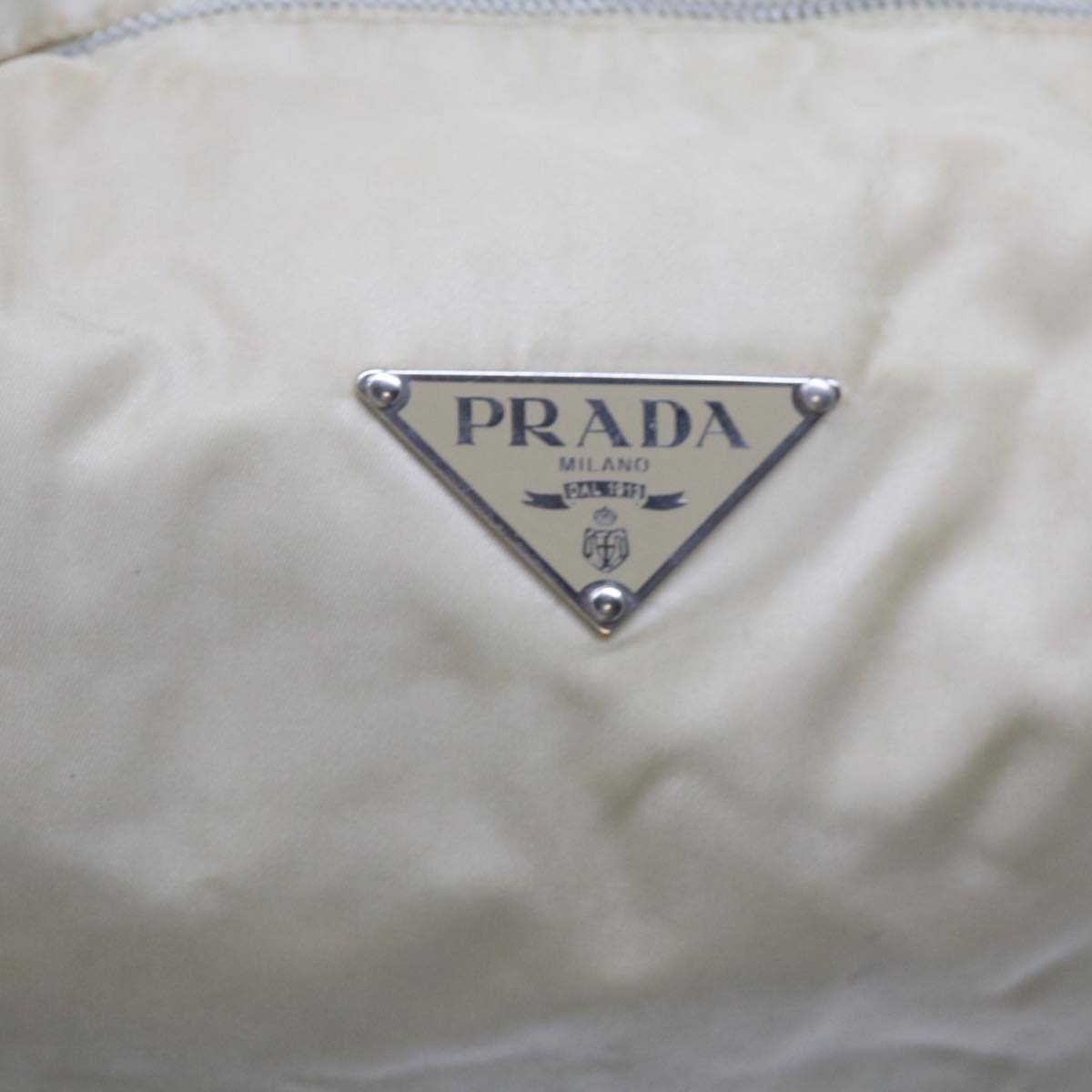 PRADA Shoulder Bag Nylon Beige Auth yk11096