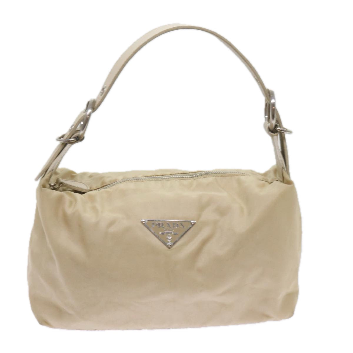 PRADA Shoulder Bag Nylon Beige Auth yk11096