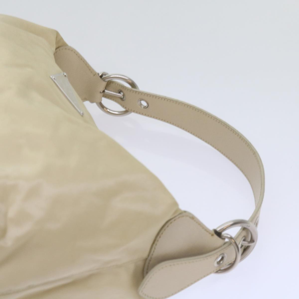 PRADA Shoulder Bag Nylon Beige Auth yk11096