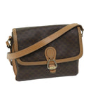 CELINE Macadam Canvas Shoulder Bag PVC Leather Brown Auth yk11104-1
