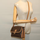 CELINE Macadam Canvas Shoulder Bag PVC Leather Brown Auth yk11104-22