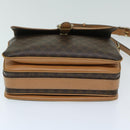 CELINE Macadam Canvas Shoulder Bag PVC Leather Brown Auth yk11104-5