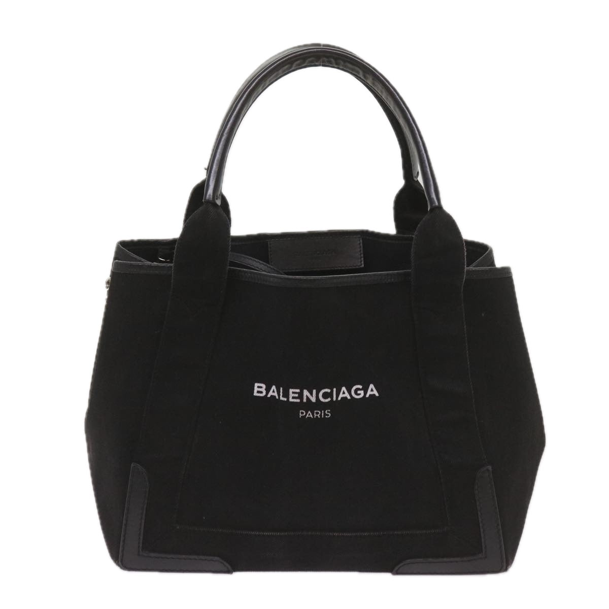 BALENCIAGA Navy Cabas Hand Bag Canvas Black 339936 Auth yk11125 - 0