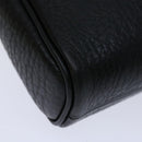 Burberrys Clutch Bag Leather Black Auth yk11126-15