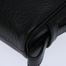 Burberrys Clutch Bag Leather Black Auth yk11126-16