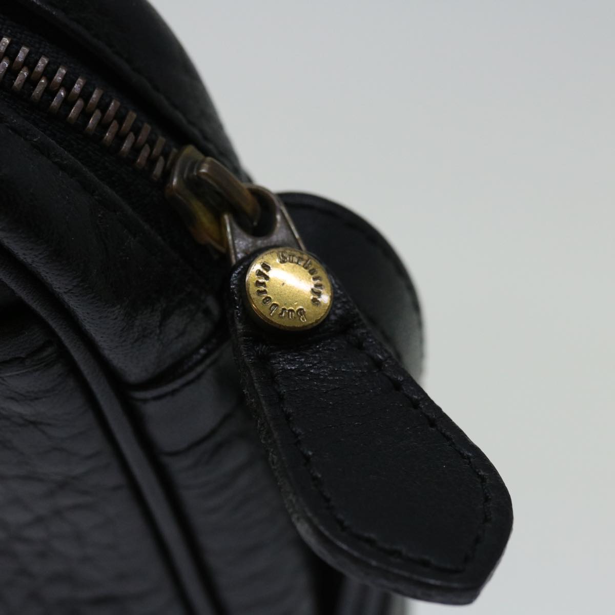 Burberrys Clutch Bag Leather Black Auth yk11126