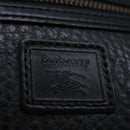 Burberrys Clutch Bag Leather Black Auth yk11126-18