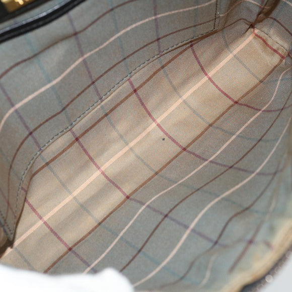 Burberrys Clutch Bag Leather Black Auth yk11126