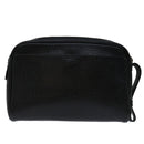 Burberrys Clutch Bag Leather Black Auth yk11126-2