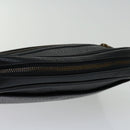 Burberrys Clutch Bag Leather Black Auth yk11126-5