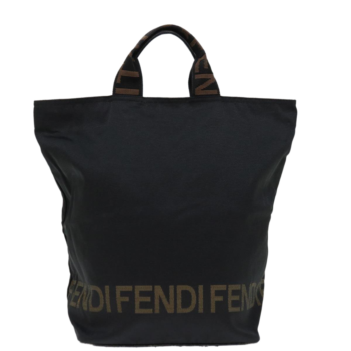 FENDI Hand Bag Canvas Black Auth yk11128 - 0