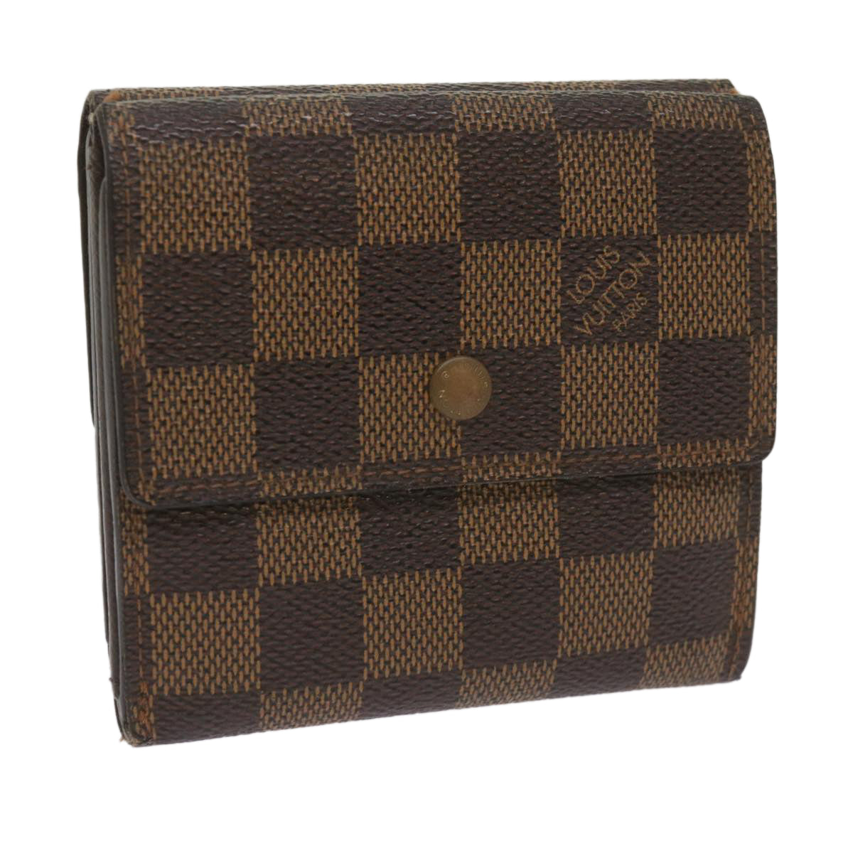 LOUIS VUITTON Damier Ebene Porte Monnaie Billets Cartes N61652 LV Auth yk11135