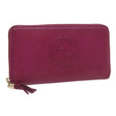 GUCCI Soho Long Wallet Leather Pink 291102 Auth yk11136-1