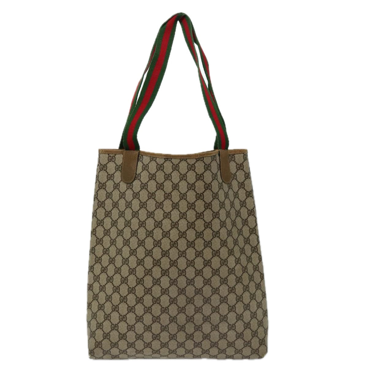 GUCCI GG Canvas Web Sherry Line Tote Bag Red Beige Green 02 003 53 Auth yk11174 - 0