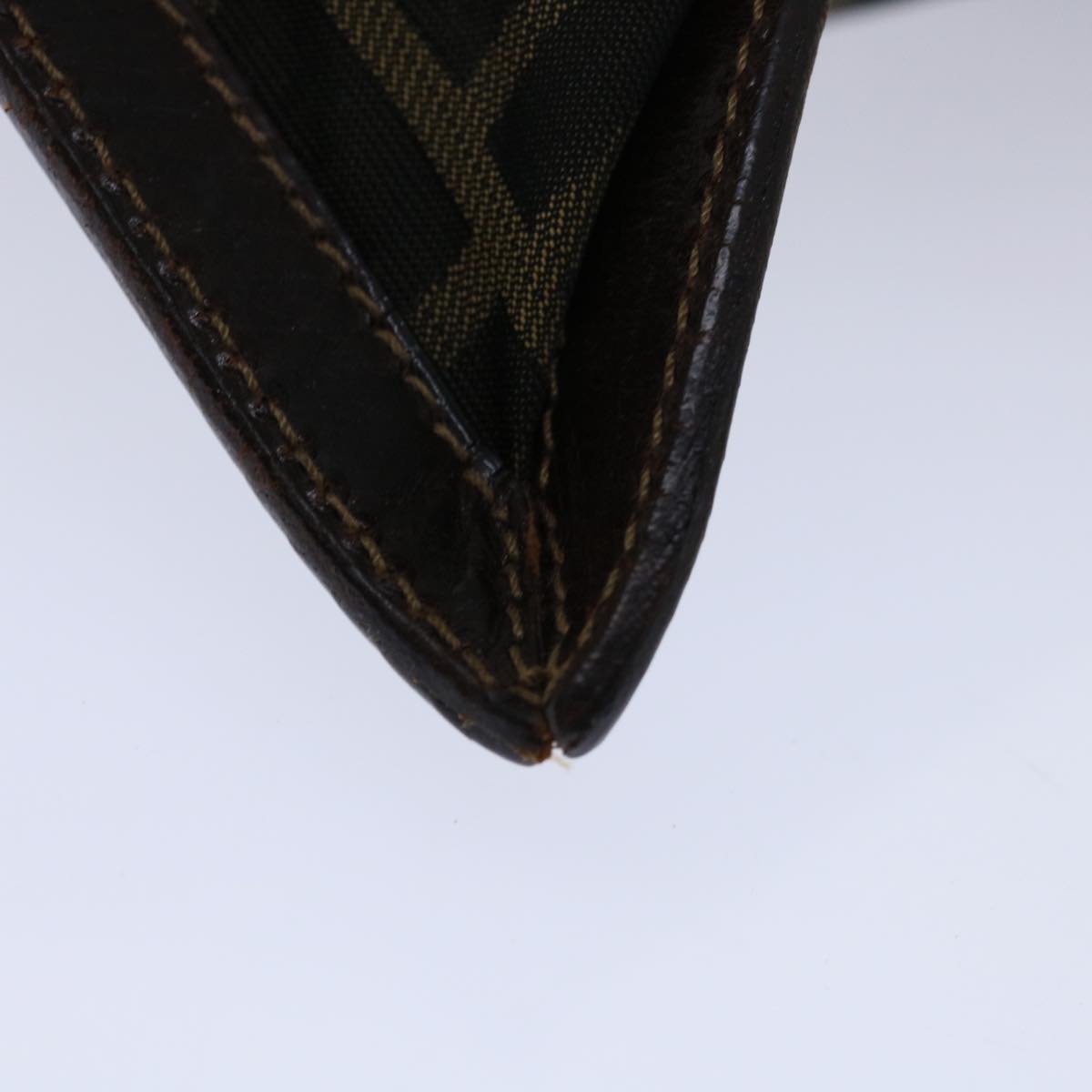 FENDI Zucca Canvas Clutch Bag Black Brown Auth yk11175