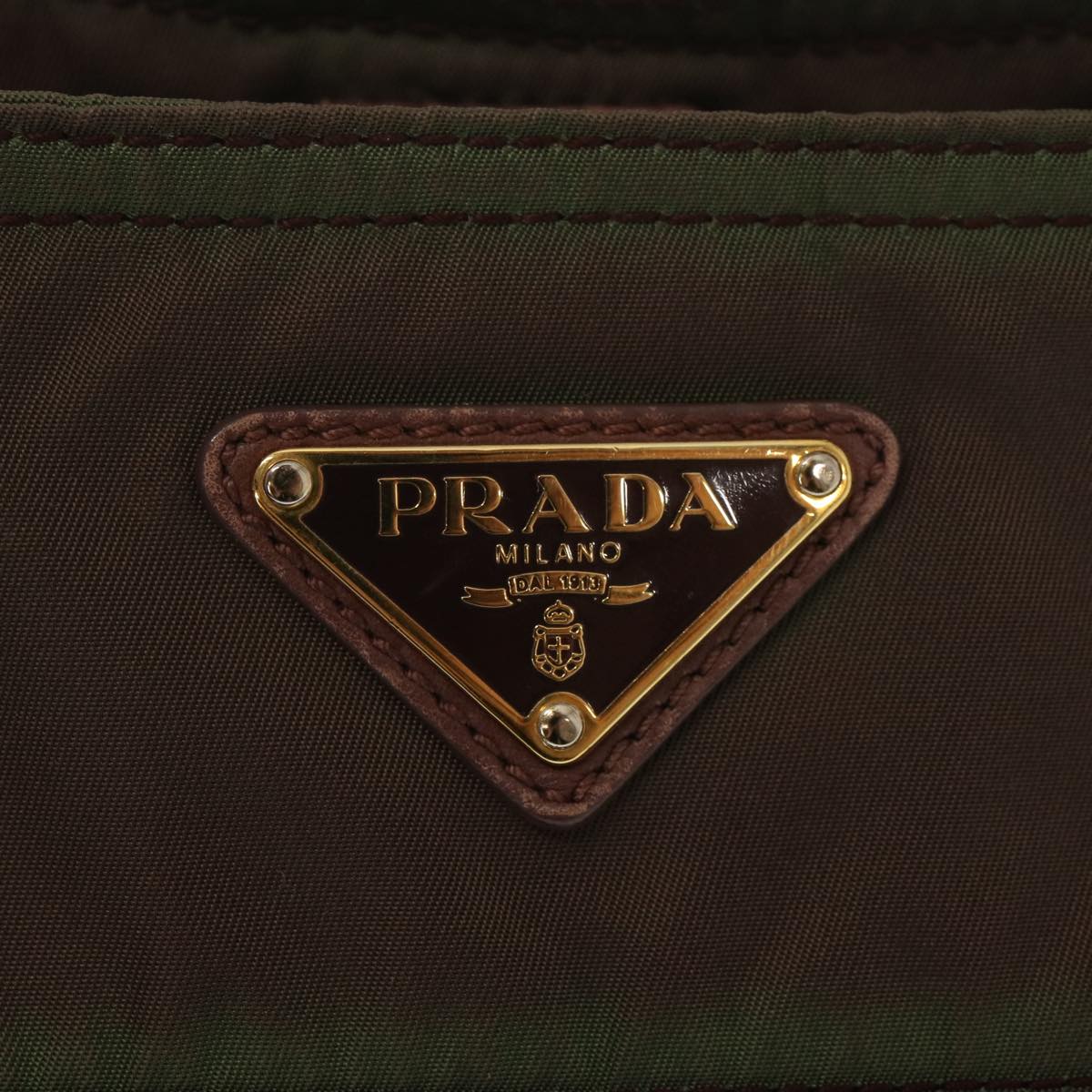 PRADA Hand Bag Nylon 2way Brown Auth yk11190
