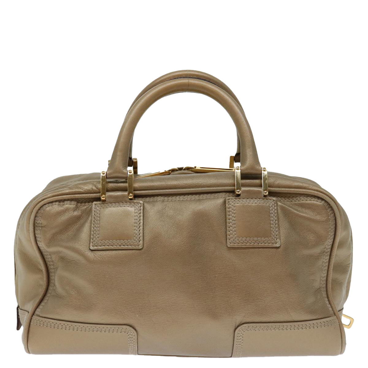 LOEWE Americana 28 Hand Bag Leather Gold Auth yk11217 - 0