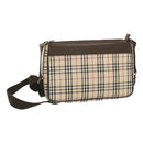 BURBERRY Nova Check Shoulder Bag Canvas Beige Auth yk11223-1
